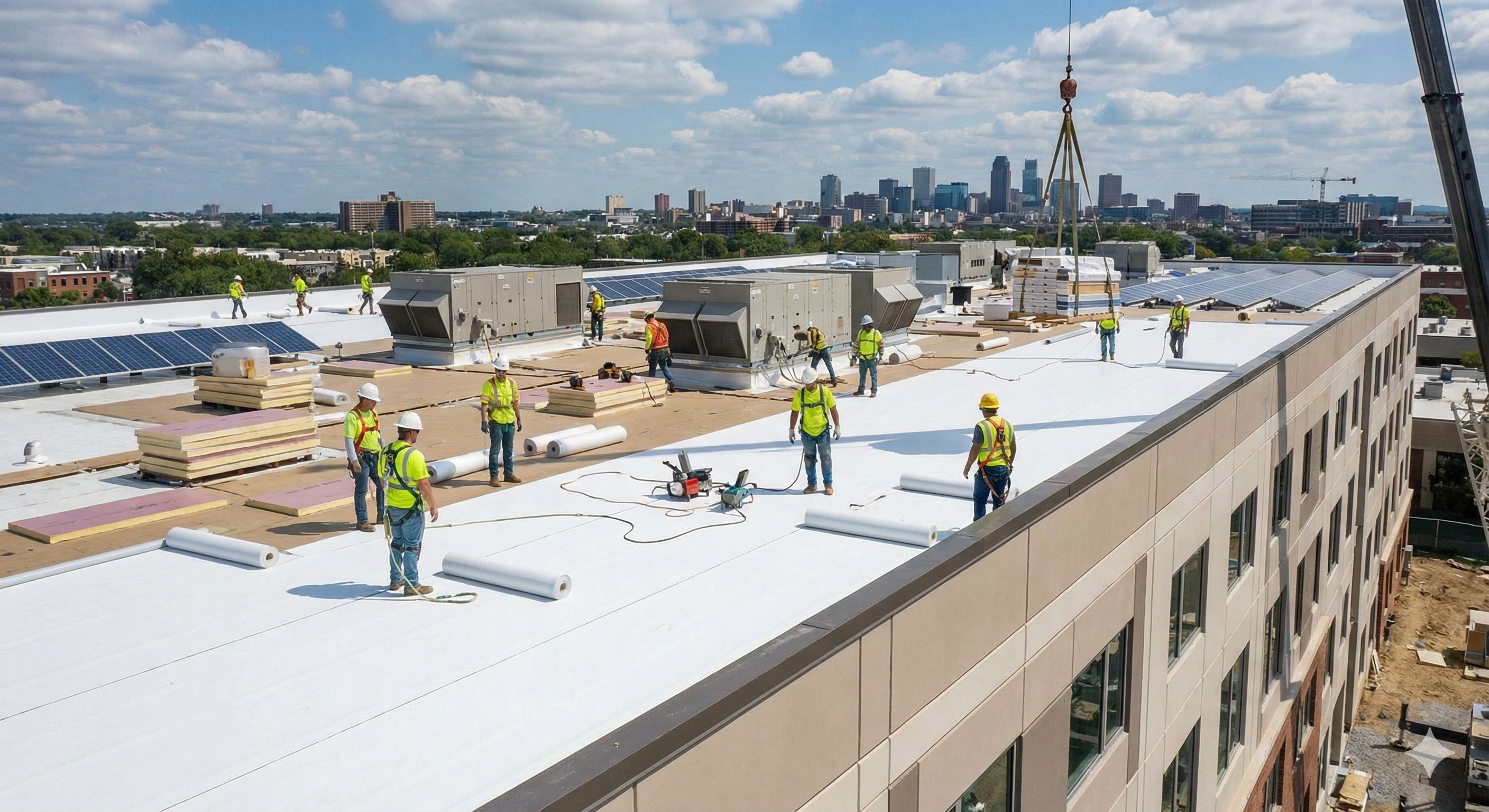 skilled commercial roof installation by Cedarcrest Roofing Solutions